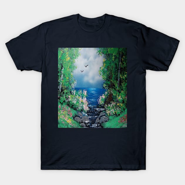 Ocean stream T-Shirt by Edwardtiptonart